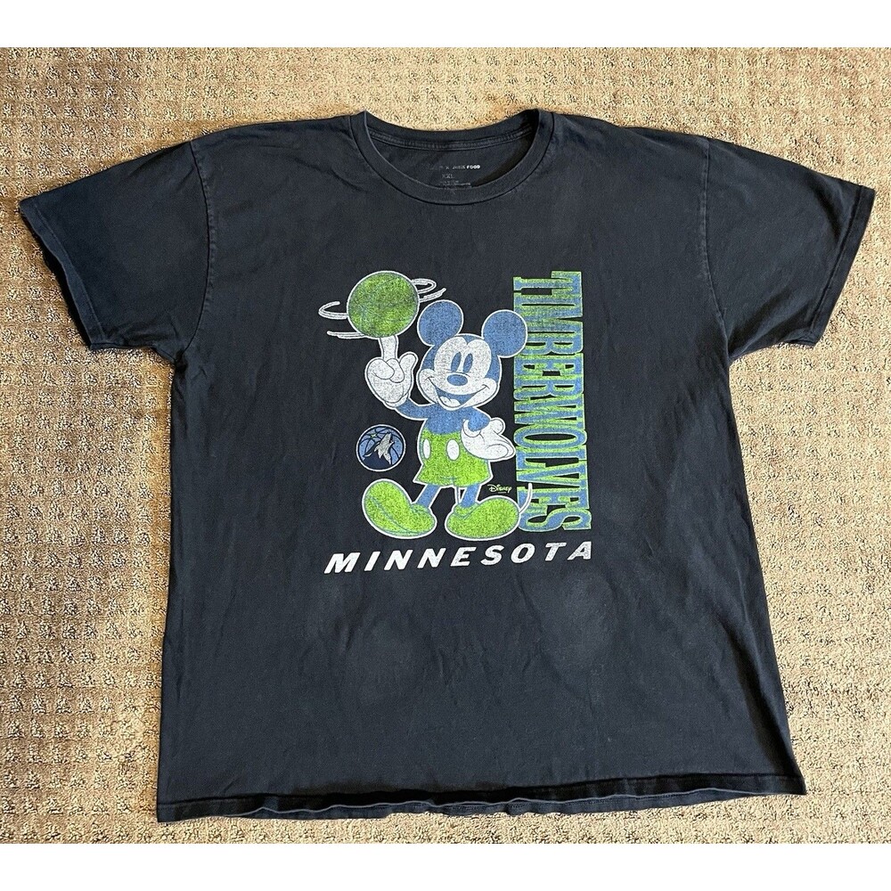 Minnesota Timberwolves Mickey ‘Baller’ NBA Disney x Junk Food Shirt Sz XXL